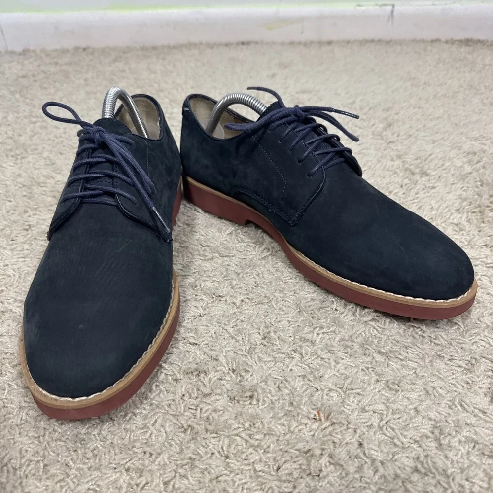 Brooks Brothers Classic Oxford Lace Up Blue Suede Shoes Men's 9.5 D Preppy Work